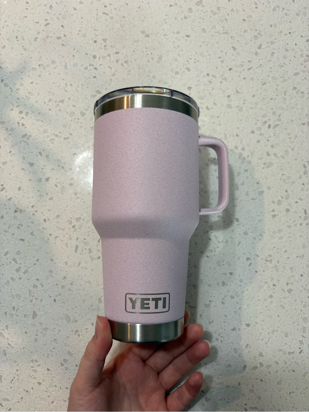 Yeti Light Pink/Purple Textured Travel Tumbler with Handle